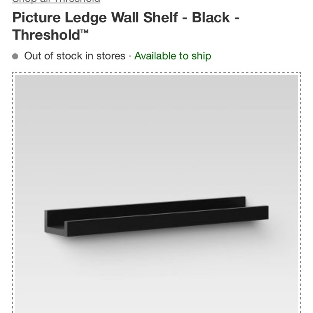 Picture Ledge Wall Shelf - Black - Threshold™ SET OF 3 SHELVES